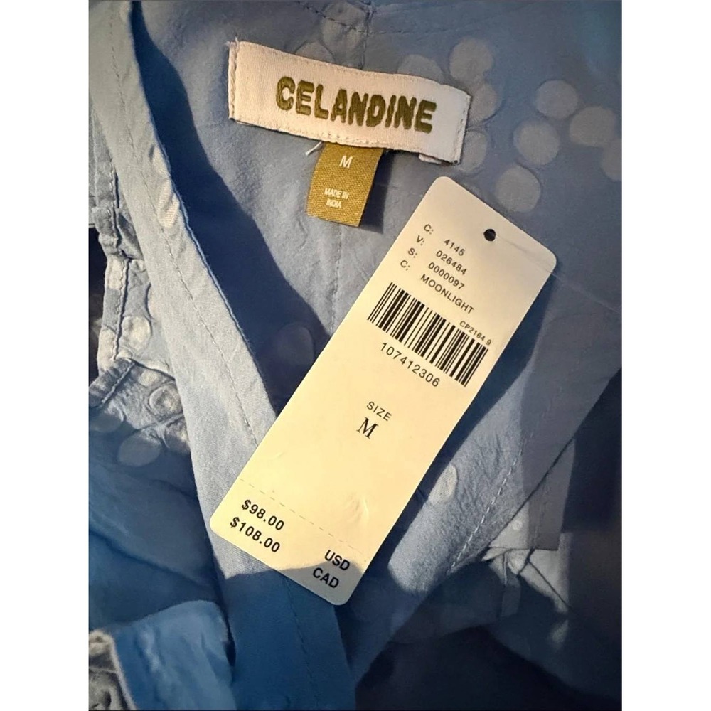 Anthropologie Celandine Ruffle Back Mini Dress Moonlight Size Medium New W/ Tags - Picture 9 of 10